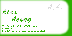 alex acsay business card